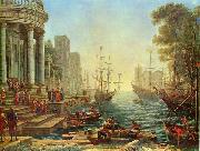 Claude Lorrain Seaport with the Embarkation of Saint Ursula oil painting reproduction